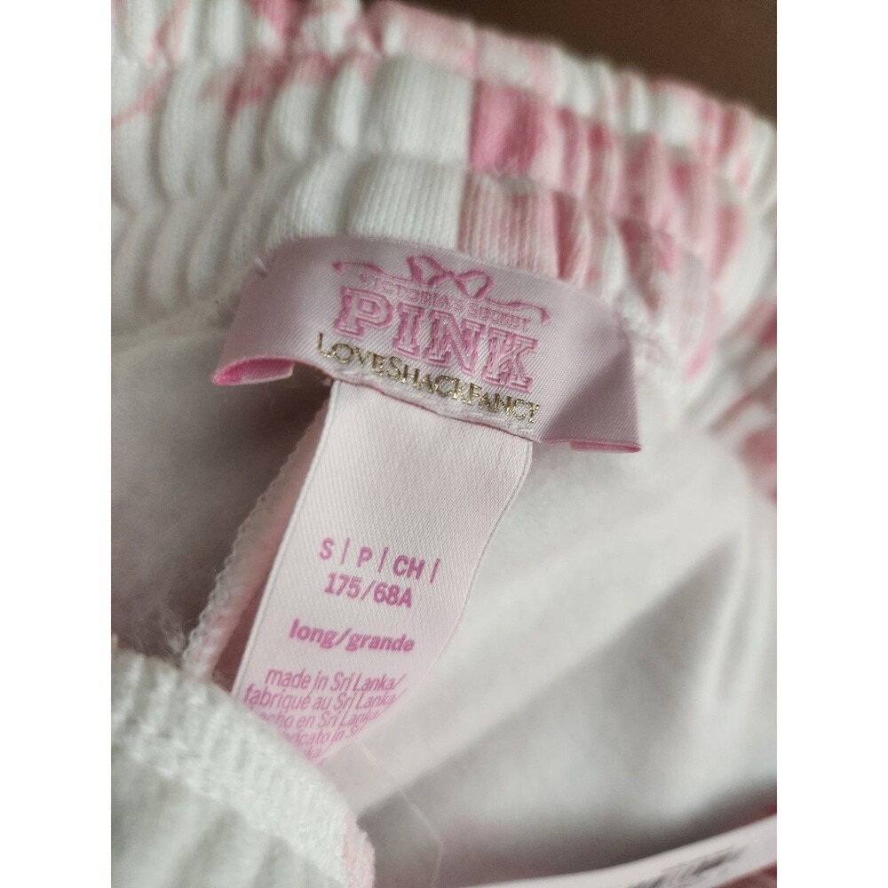 Pink x Loveshack Fancy Wide-Leg Sweatpants Floral Everblooming Size S Long NWT - Picture 8 of 11